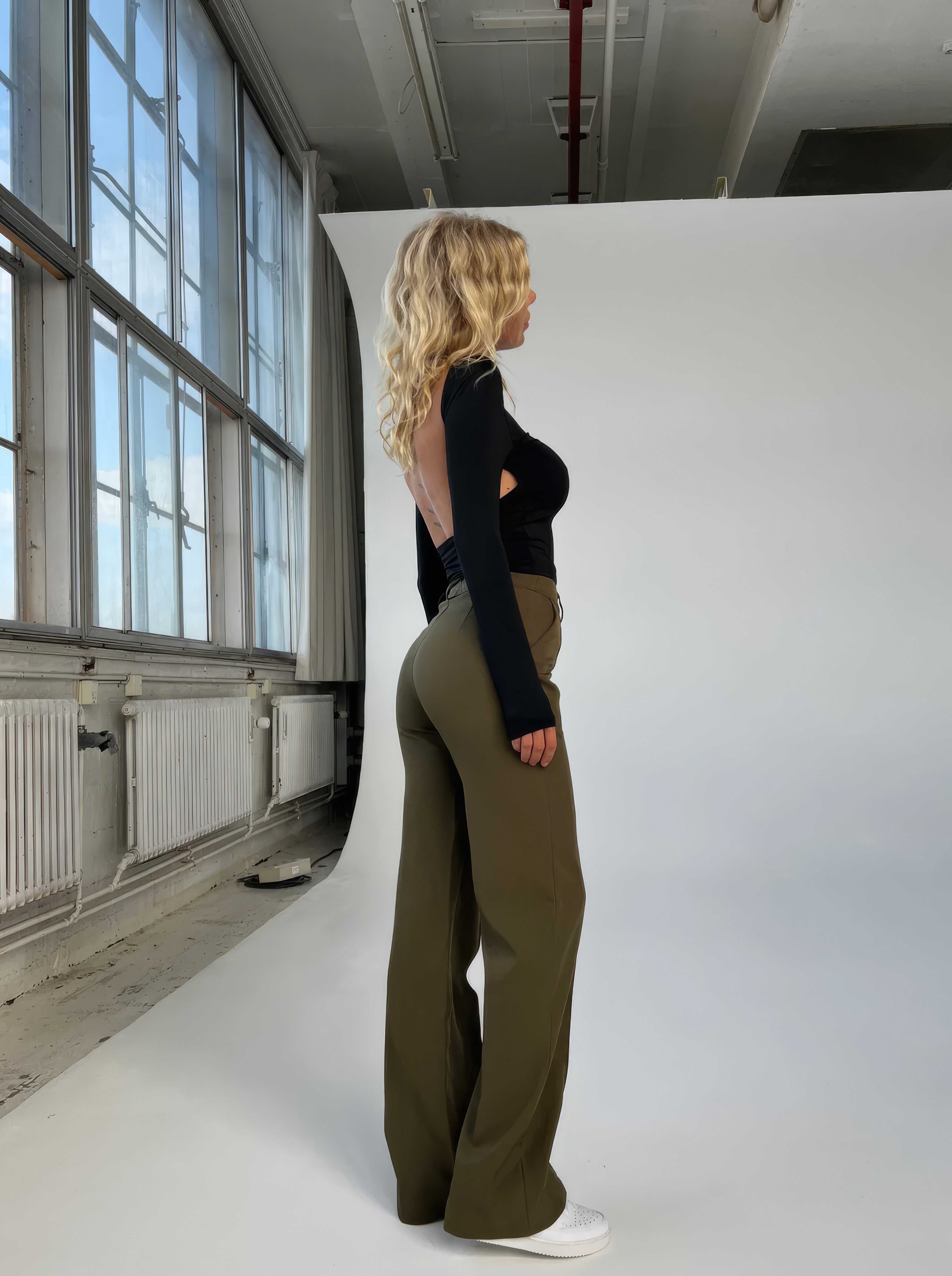 Lena - Casual broek met wijde pijpen